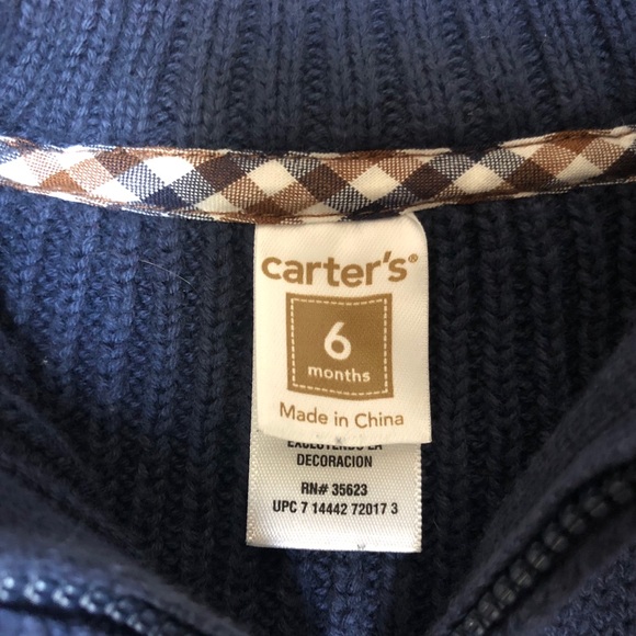 Carter’s Navy Zip Up Cardigan - Picture 5 of 6